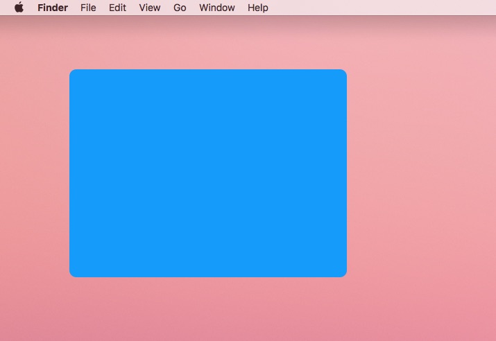 Screenshot of just the blue background being drawn on the screen.